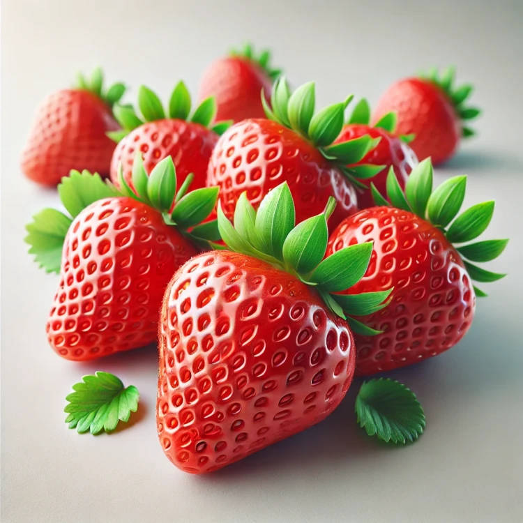 DALL·E 2024-11-15 11.51.46 - A high-quality image of fresh, ripe strawberries. The strawberries are a vibrant red with healthy green leaves on top, looking juicy and ready to eat.webp